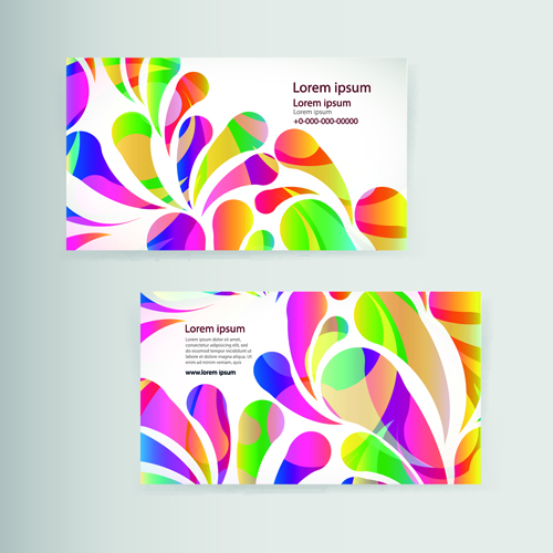 Dynamic colored elements business cards vector 03 dynamic colored business cards business card business   