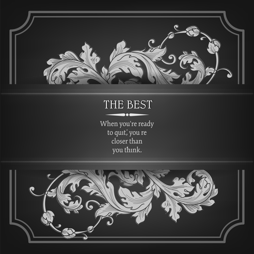 Ornate floral with dark background vector 03 ornate floral dark background background   