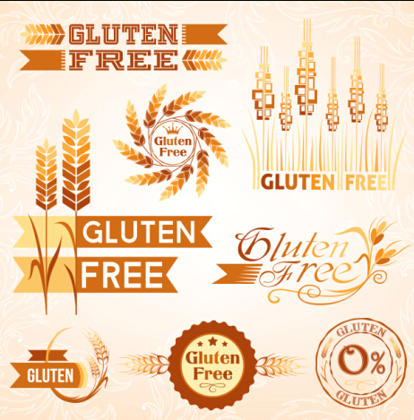 Gluten free logos with labels vector 02 logos labels Gluten free Gluten   