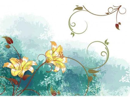 Watercolor flower background vector graphics watercolor graphic flower background   