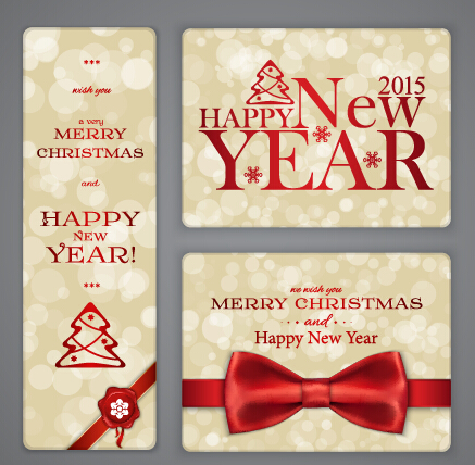 Ornate 2015 christmas with new year cards vector ornate new year christmas 2015   