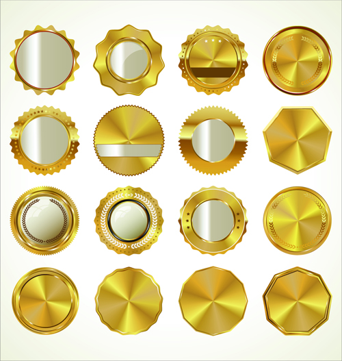 Blank gold badges vector material 02 vector material material badges   