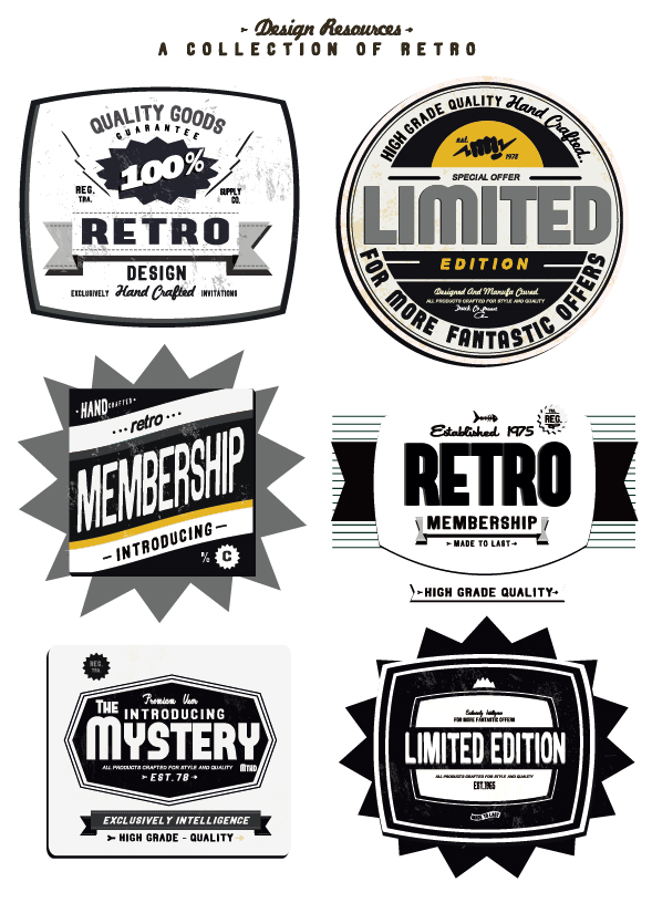 Set of Vintage commerce labels Stickers 02 vintage stickers sticker labels label commerce   