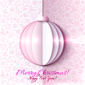 Paper Christmas ball vector backgroun 03 paper christmas ball   