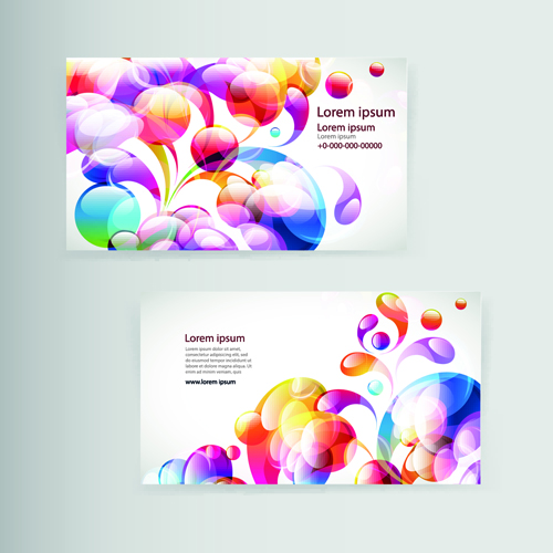 Dynamic colored elements business cards vector 05 elements dynamic colored business cards business card business   