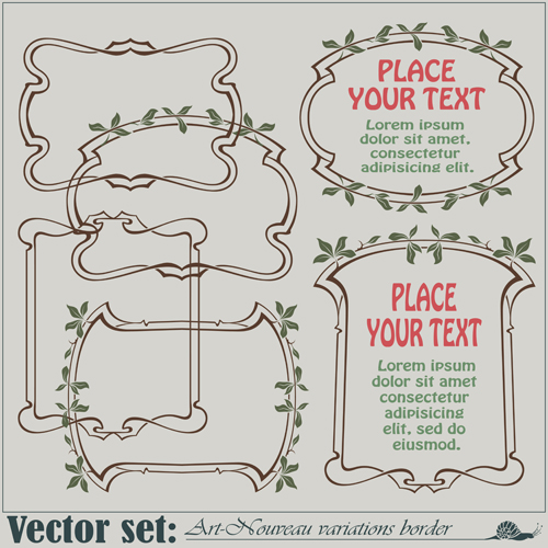 Vector set art frames design elements 01 frames elements element   