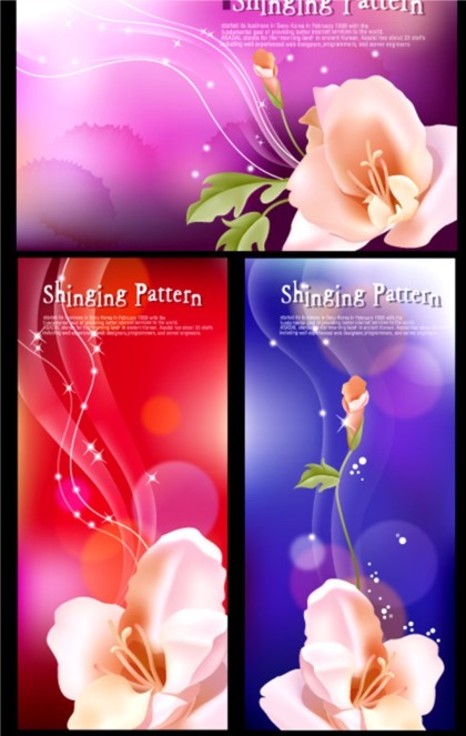 Bright fantasy flower background vector set flower fantasy bright background   