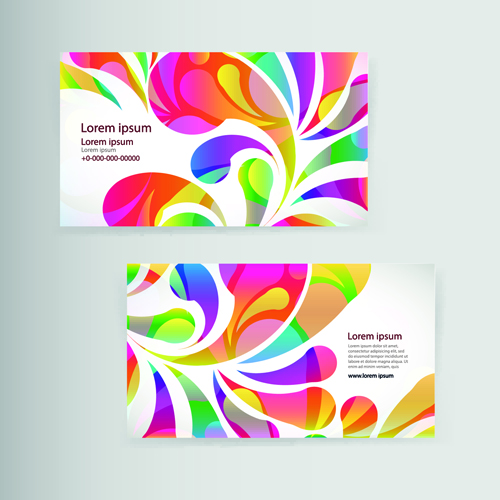 Dynamic colored elements business cards vector 02 elements dynamic colored business card business   