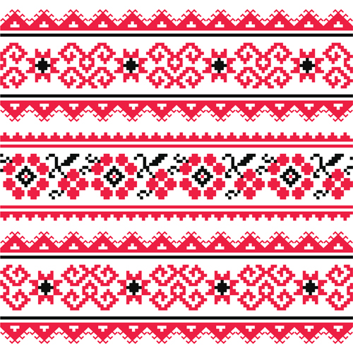 Ukraine style fabric pattern vector 04 Ukraine pattern vector pattern fabric pattern   