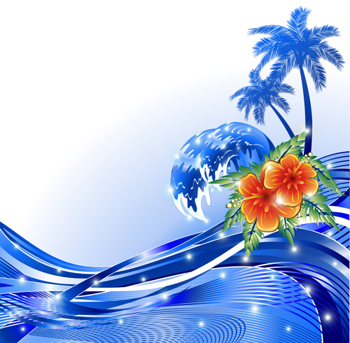 Beautiful Tropic landscape vector 05 Tropic landscape beautiful   