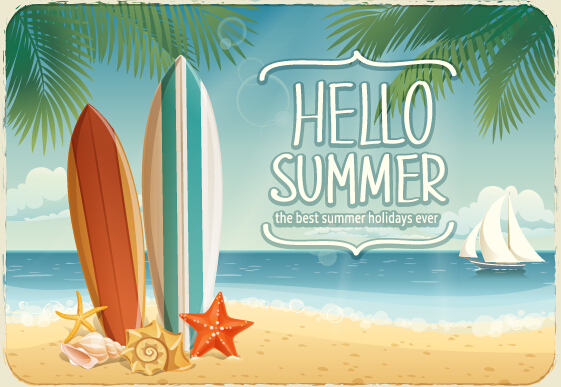 Best summer holiday beach vector background 04 Vector Background summer holiday best beach background   