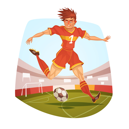 Funny cartoon sporting design vector 03 Sport funny cartoon   