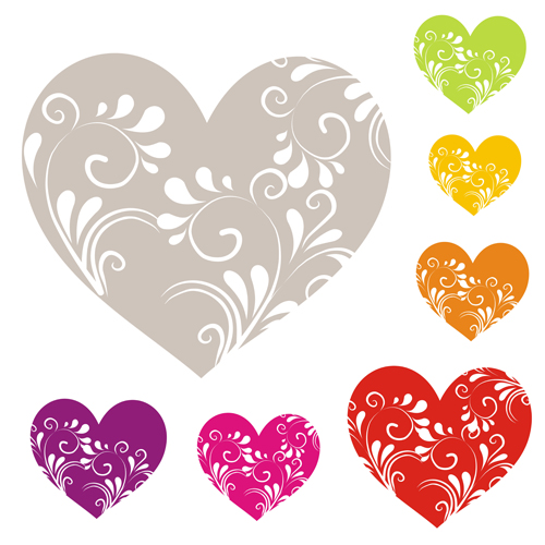 Heart with floral ornament vector ornament heart floral   