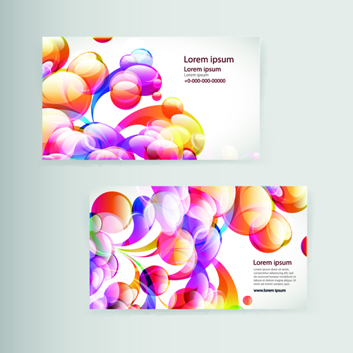 Dynamic colored elements business cards vector 01 dynamic colored business cards business card business   