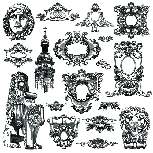 Victorian style decorative elements vector graphics 02 victorian vector graphics vector graphic style elements element decorative   