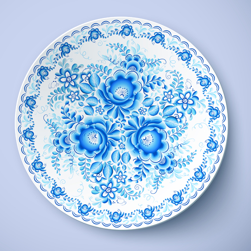 Blue and white porcelain creative design vector 01 white porcelain creative blue   