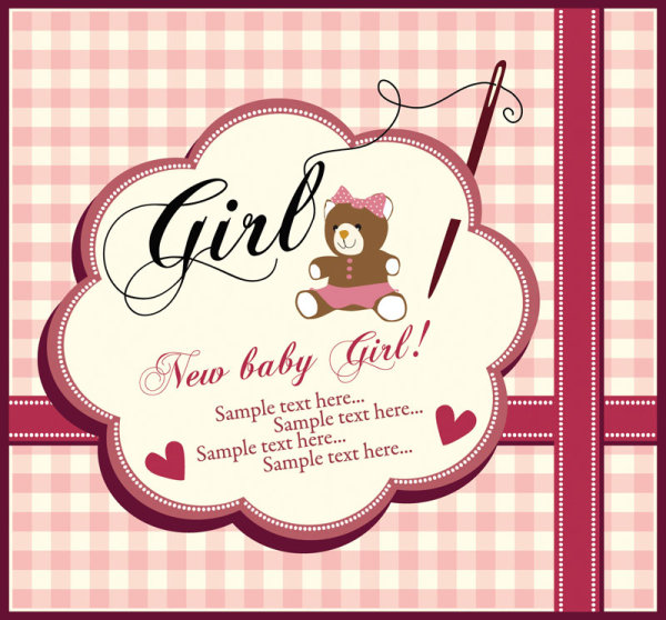 Elements of Cute New baby cards design vector 03 elements element cards card baby   