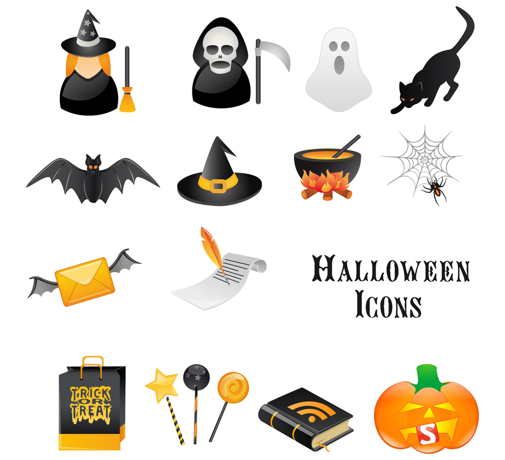 Halloween ornament icons vector material 03 ornament material icons halloween   