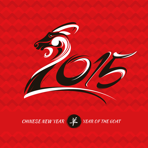 Chinese new year of goat vector background 01 new year goat chinese background   