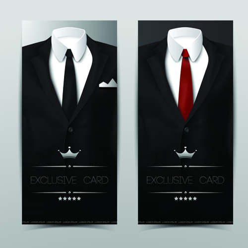 Vector set of Tuxedo Cards 02 Tuxedo cards card   