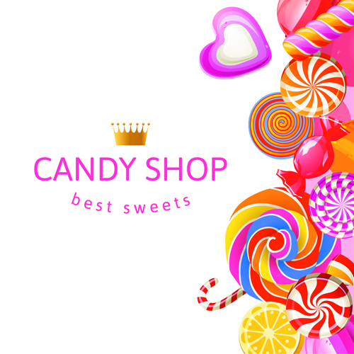 Candy with sweet shop background vector 02 sweet candy background   