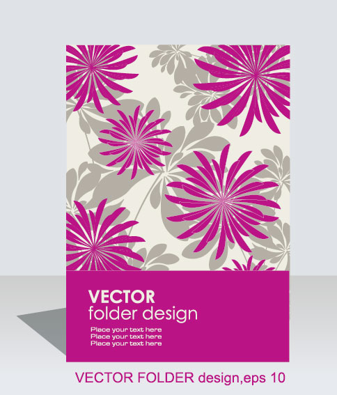folder design vector Floral background 08 folder floral background floral   