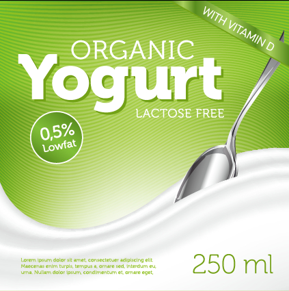 Organic yogurt advertising poster vector yogurt organic advertising   