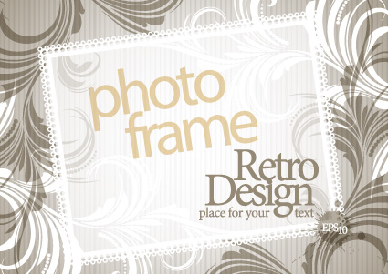Vintage Photoframe design vector material 01 Photoframe material frame format   