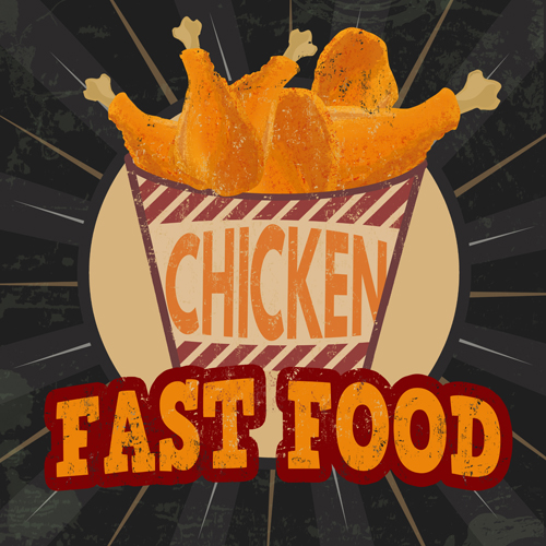 Fried chicken poster vector material 04 poster material Fried chicken   