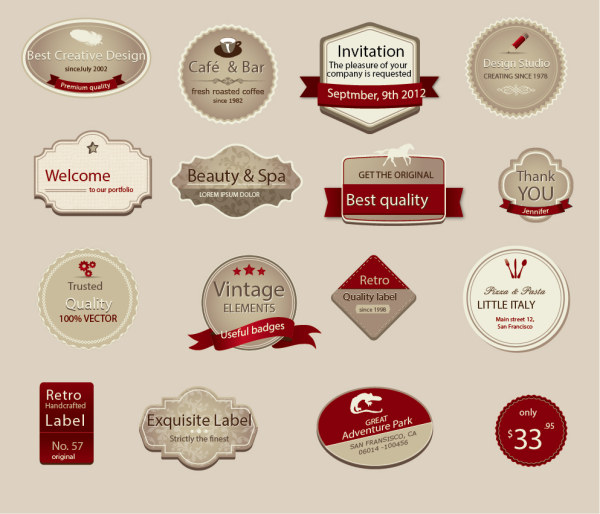 Restaurant retro labels with badge vector restaurant labels label badge   