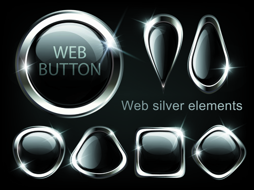 golden glow Web Buttons elements vector 03 web button web golden elements element buttons button   