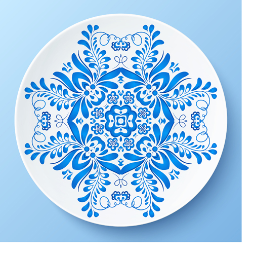 Blue and white porcelain creative design vector 04 white porcelain creative blue   