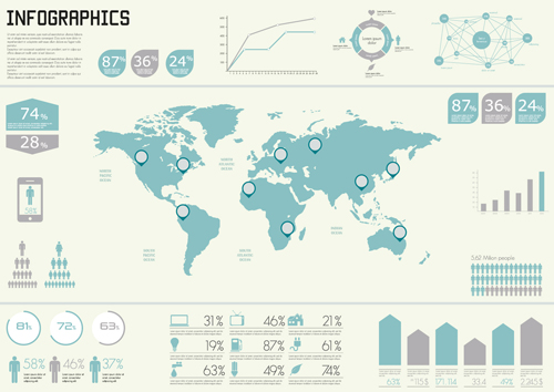 World map with infographics creative vector 01 world map infographics creative   