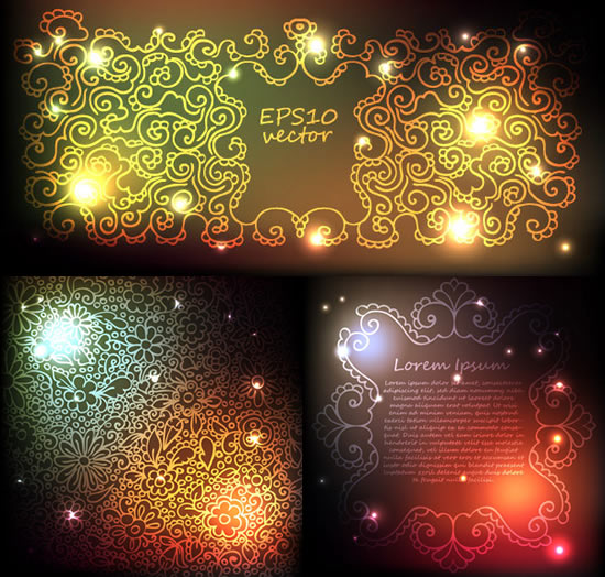 Brilliant light effect decorative pattern background Continuous shading pattern   