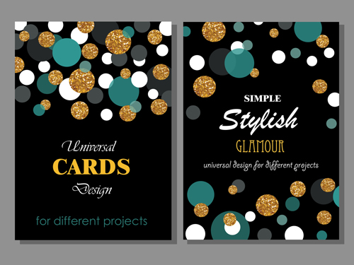 Stylish cards with ronud dot vector 02 stylish ronud dot cards   