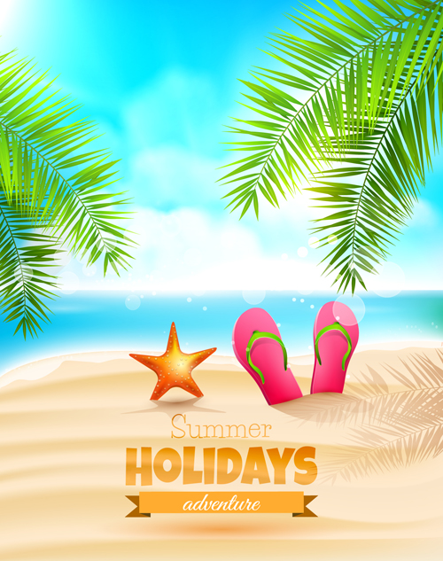 Tropical summer holidays vector background art 03 Vector Background summer holidays holiday background   