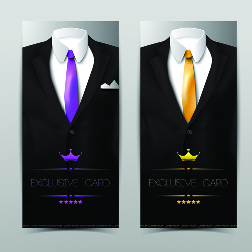 Vector set of Tuxedo Cards 01 Tuxedo cards card   