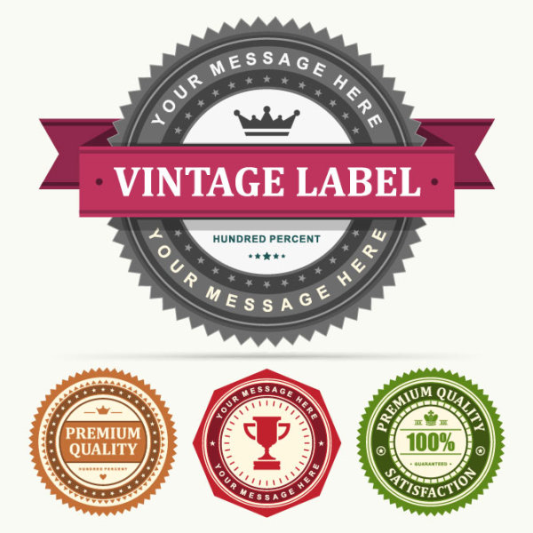 Set of Vintage Business labels vector 03 vintage labels label business   