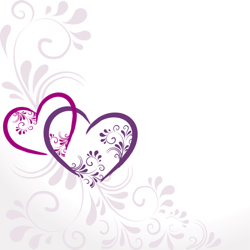 Elegant heart with floral background vector 02 heart floral background floral elegant background vector background   