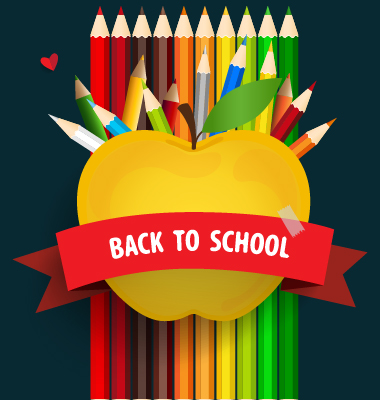 Apple with school elements background vector 03 school elements background apple   
