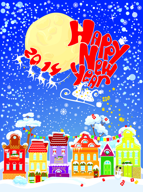 2014 New Year City vector 02 year new year new city 2014   