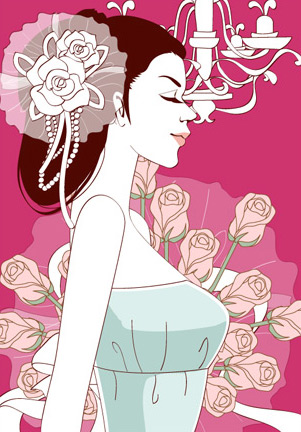 Sweet wedding set 89 vector South Korean material rose marriage headwear chandelier sweet marriage vector bride   