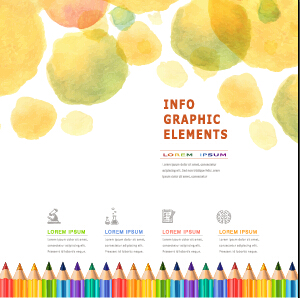 Watercolor infographics elements vector 02 watercolor infographics elements   