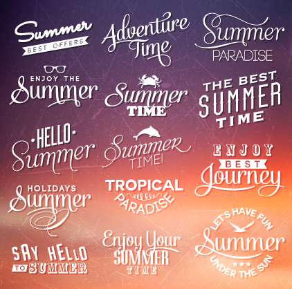 Summer holiday logos with labels vector 02 summer logos logo labels label holiday   