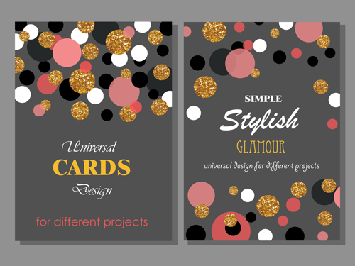 Stylish cards with ronud dot vector 03 stylish ronud dot cards   