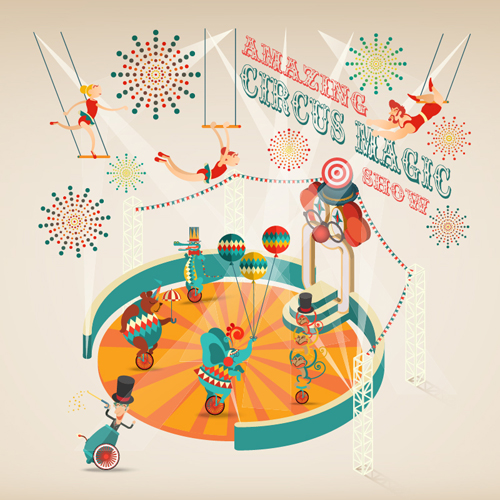 Amazing circus show vector illustration 04 show Circus amazing   