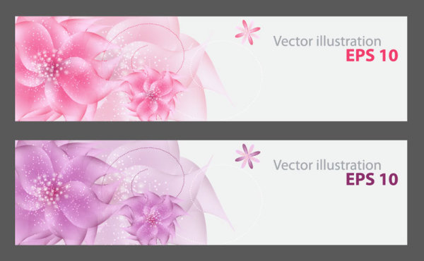Set of Vivid Shiny Floral vector banner vivid shiny floral   
