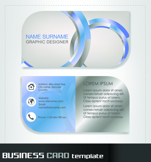 Rounded business cards template vector material 04   