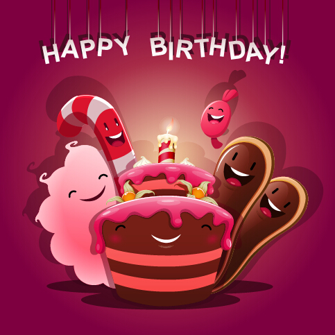 Cute birthday cakes free vector background 02 Vector Background cute birthday cake birthday background   