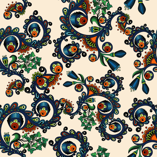 Beautiful ethnic style seamless patterns vector set 01 seamless patterns ethnic beautiful   